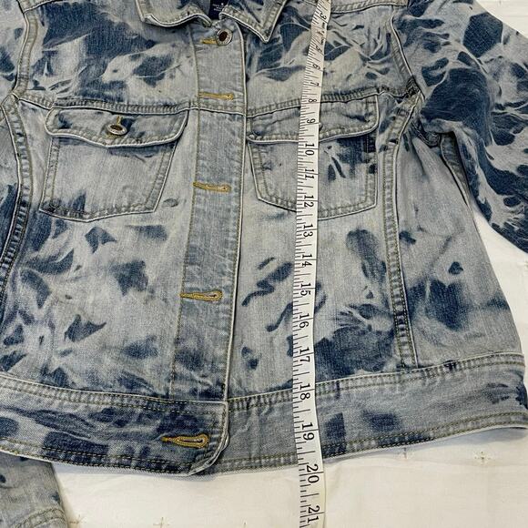 VTG Ann Taylor Jeans Tie Dye Denim Crop Jean Jacket Women's S Blue | EUC - Picture 8 of 10